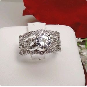 3 Piece ring White Gold Filled